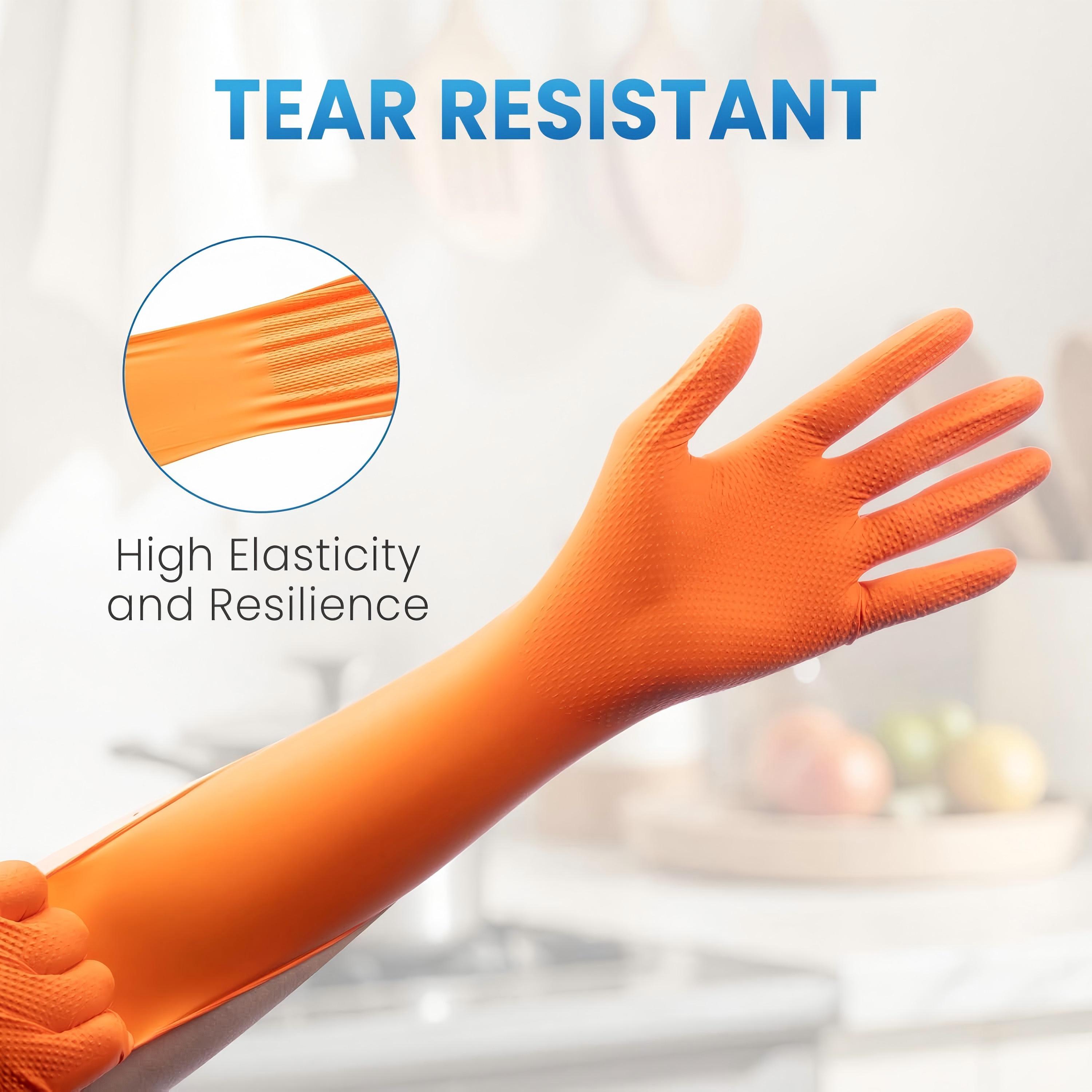 Heavy Duty Orange Nitrile Glov - đánh giá và giá Nitrile Mechanic Glove