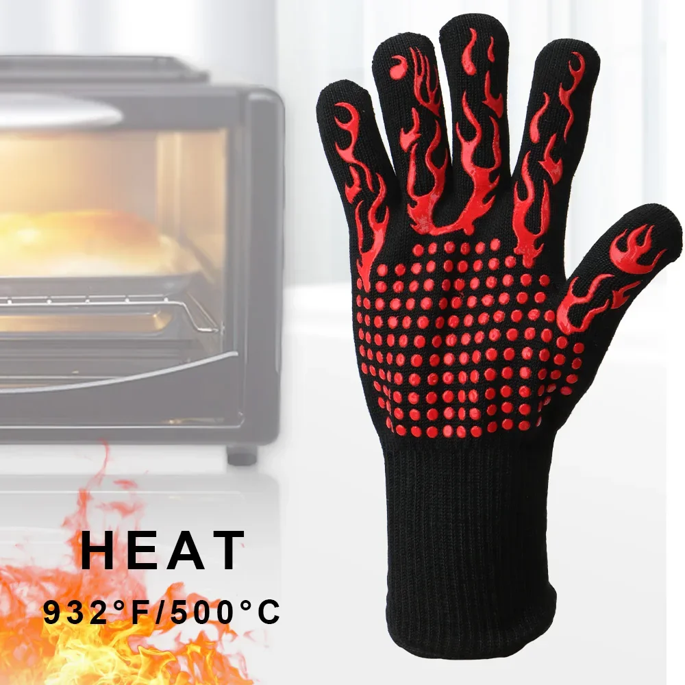 Flame Retardant Non-slip BBQ F - đánh giá và giá Oven Mitt Silicone