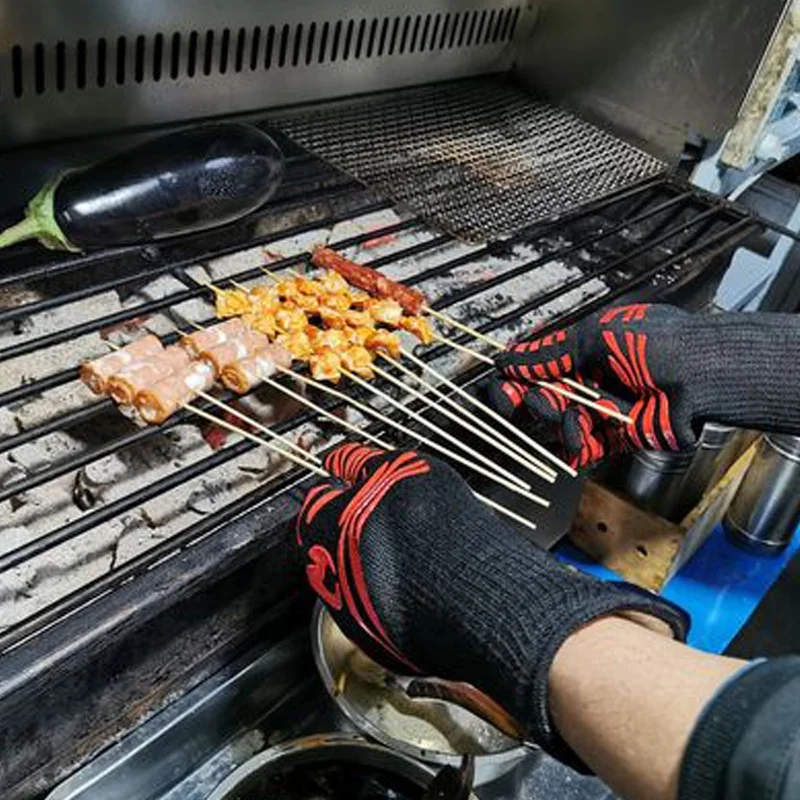 Flame Retardant Non-slip BBQ F - đánh giá và giá Oven Mitt Silicone